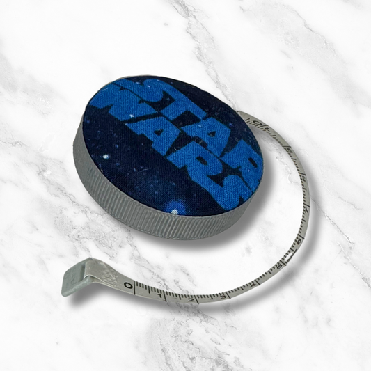 Galaxy Far, Far Away - Star Wars -  Fabric-Covered Retractable Tape Measure - hand-decorated, portable!