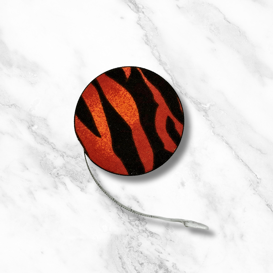 Animal Instincts - Fabric-Covered Retractable Tape Measure - hand-decorated, portable!