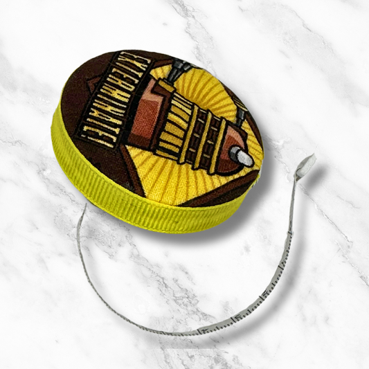 Daleks - Exterminate! Dr. Who -  Fabric-Covered Retractable Tape Measure - hand-decorated, portable!