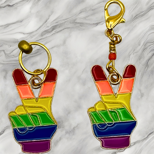 YOU CHOOSE - LGBTQIA+ Pride Charm - Knit, Crochet, or Progress Keeper - Mix 'n Match   (ref #55)
