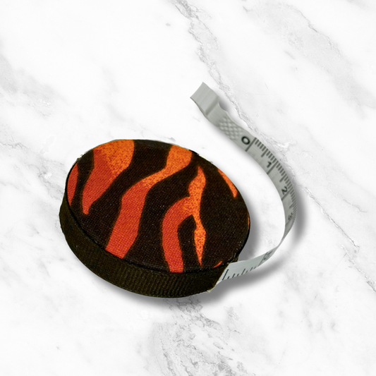 Animal Instincts - Fabric-Covered Retractable Tape Measure - hand-decorated, portable!