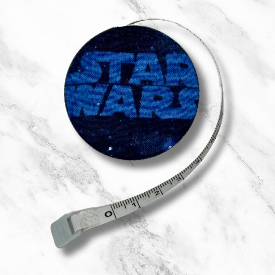 Galaxy Far, Far Away - Star Wars -  Fabric-Covered Retractable Tape Measure - hand-decorated, portable!