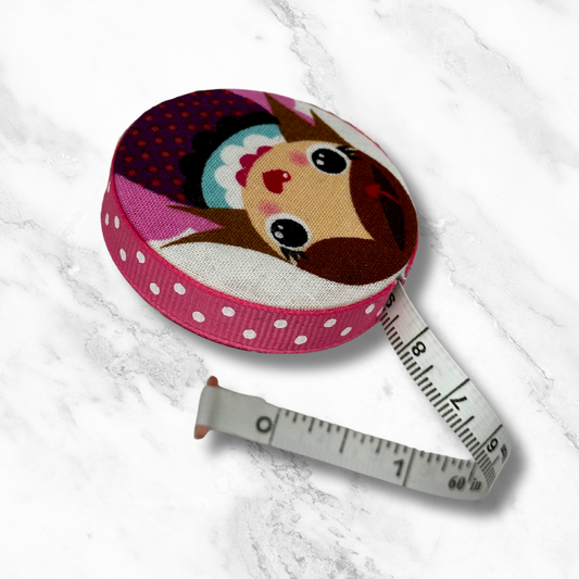 Nesting Dolls #3  Fabric-Covered Retractable Tape Measure - hand-decorated, portable!
