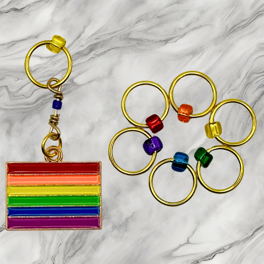 LGBTQIA+ Pride Charm Knitting Stitch Marker Set    (ref #40)