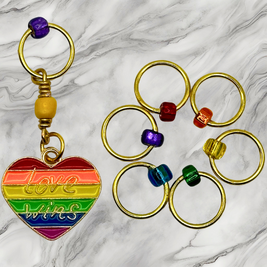 LGBTQIA+ Pride Charm Knitting Stitch Marker Set    (ref #41)