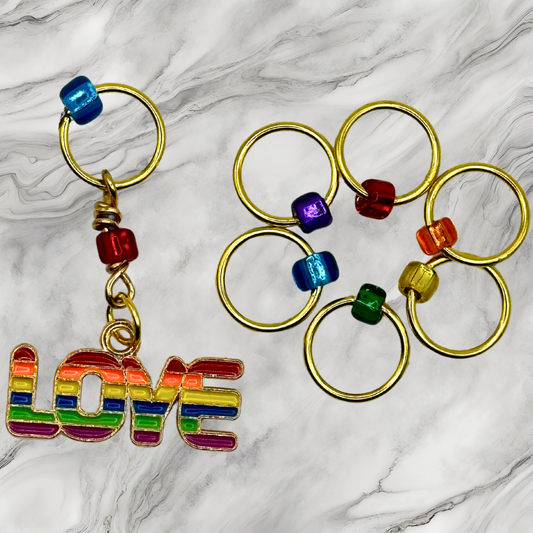 LGBTQIA+ Pride Charm Knitting Stitch Marker Set    (ref #44)