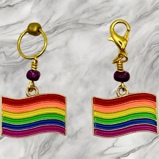 YOU CHOOSE - LGBTQIA+ Pride Charm - Knit, Crochet, or Progress Keeper - Mix 'n Match   (ref #49)