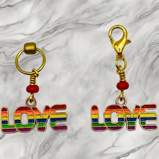 YOU CHOOSE - LGBTQIA+ Pride Charm - Knit, Crochet, or Progress Keeper - Mix 'n Match   (ref #51)