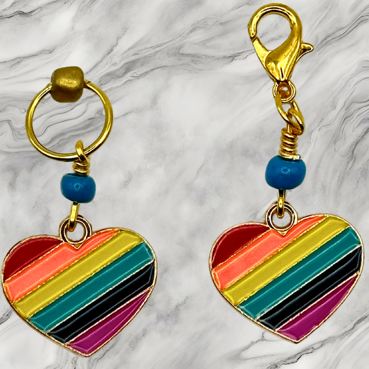 YOU CHOOSE - LGBTQIA+ Pride Charm - Knit, Crochet, or Progress Keeper - Mix 'n Match   (ref #54)